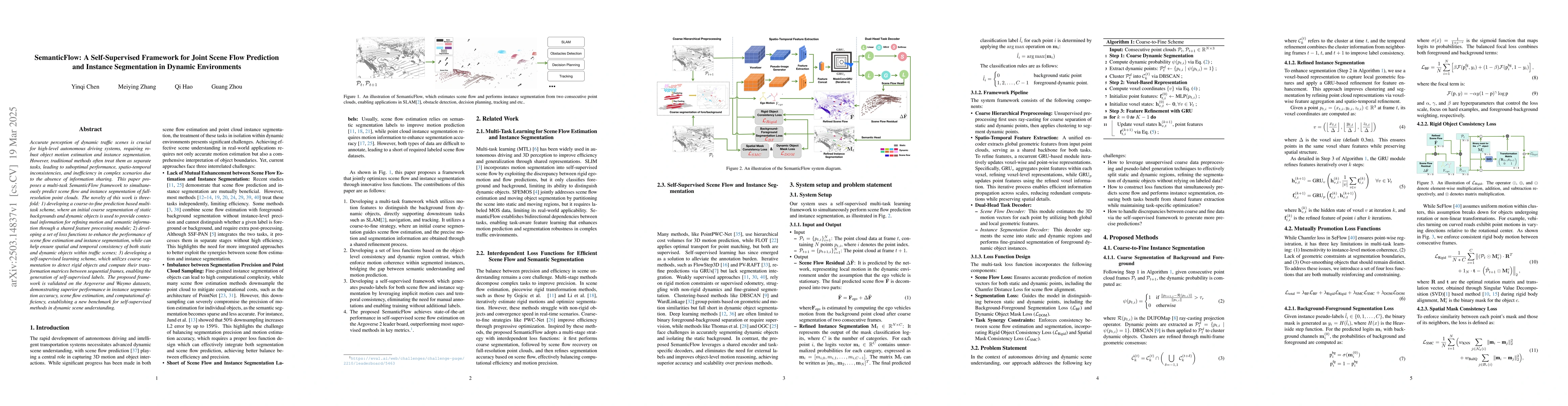 Thumbnail for SemanticFlow: A Self-Supervised Framework for Joint Scene Flow
  Prediction and Instance Segmentation in Dynamic Environments