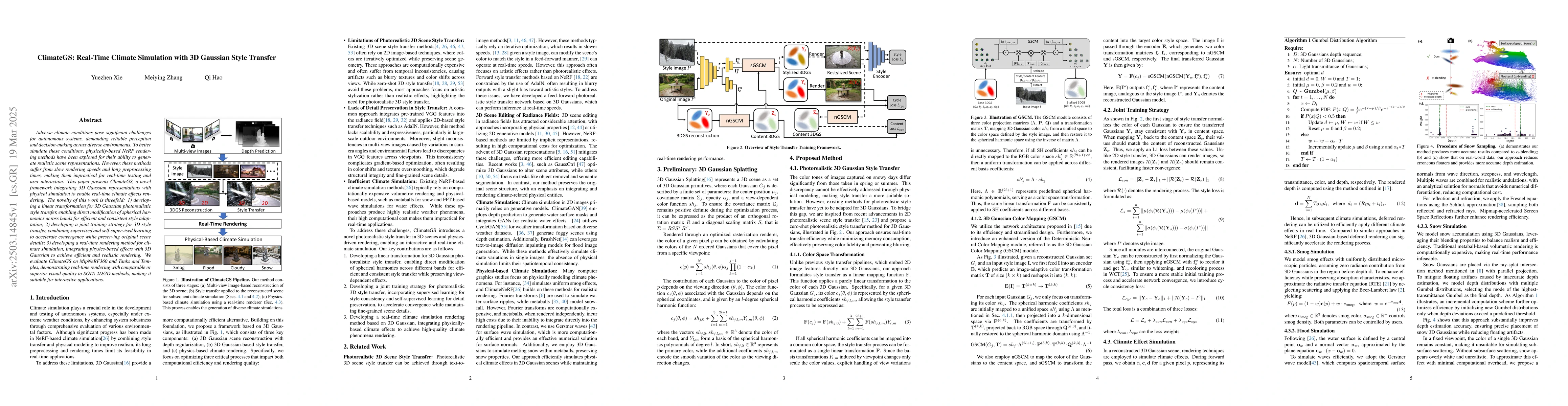 Thumbnail for ClimateGS: Real-Time Climate Simulation with 3D Gaussian Style Transfer