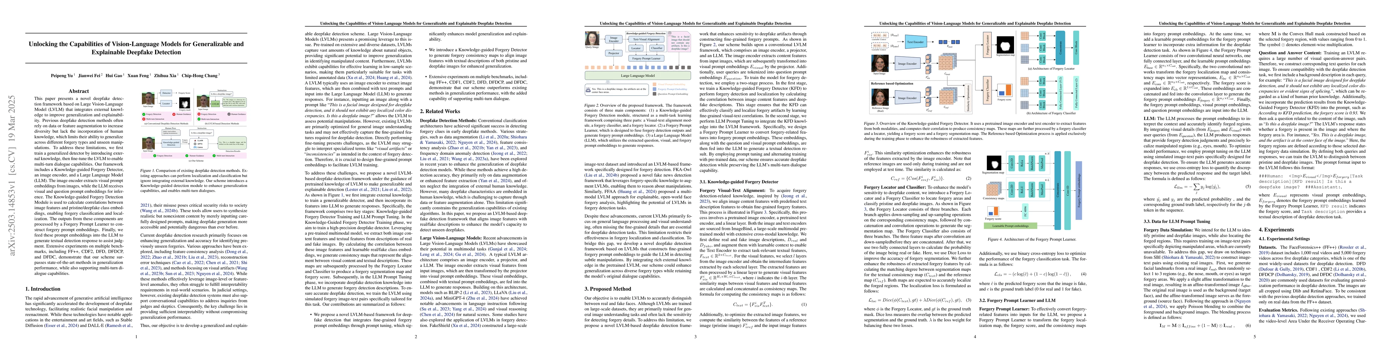 Thumbnail for Unlocking the Capabilities of Vision-Language Models for Generalizable
  and Explainable Deepfake Detection