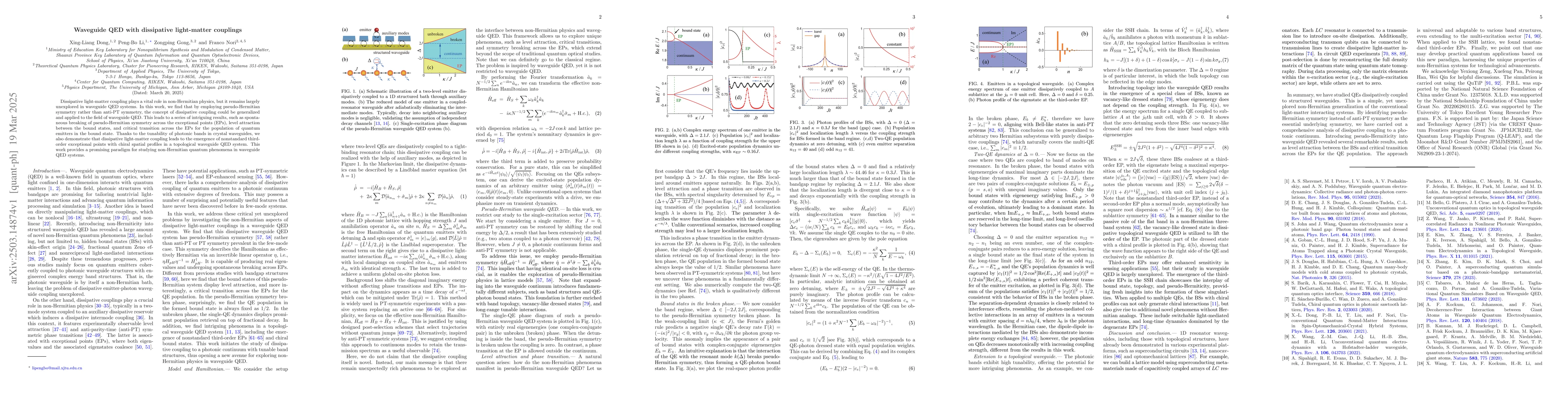 Thumbnail for Waveguide QED with dissipative light-matter couplings
