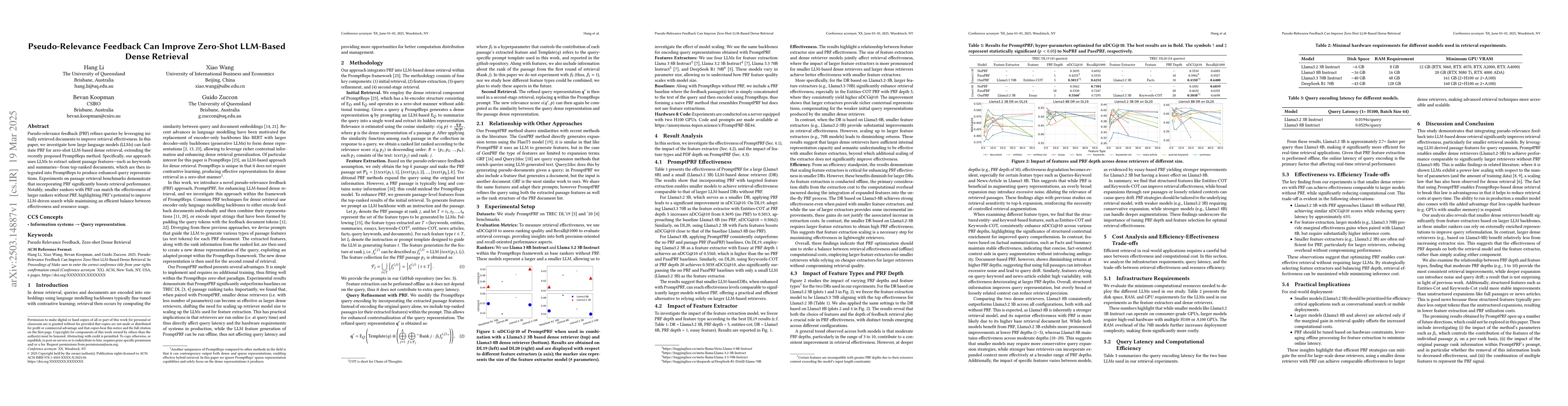 Thumbnail for Pseudo-Relevance Feedback Can Improve Zero-Shot LLM-Based Dense
  Retrieval