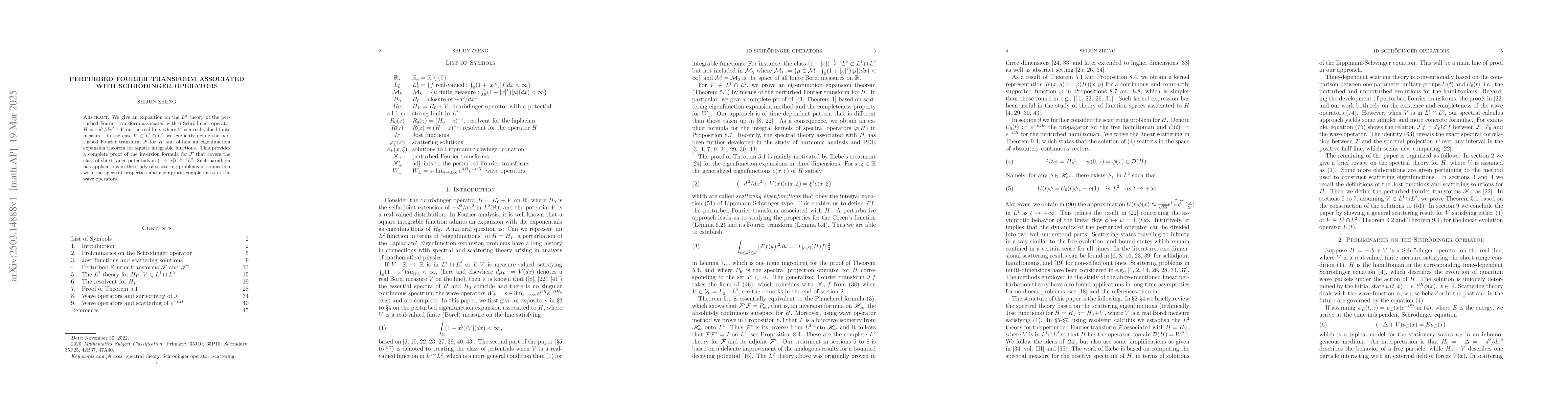 Thumbnail for Perturbed Fourier Transform Associated with Schrödinger Operators