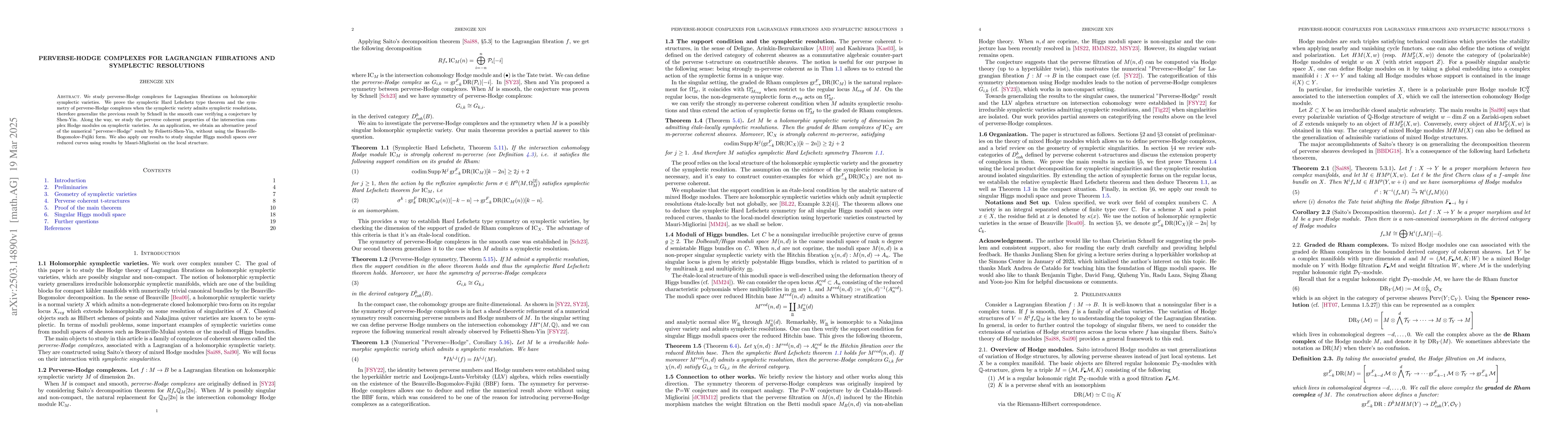 Thumbnail for Perverse-Hodge complexes for Lagrangian fibrations and symplectic
  resolutions