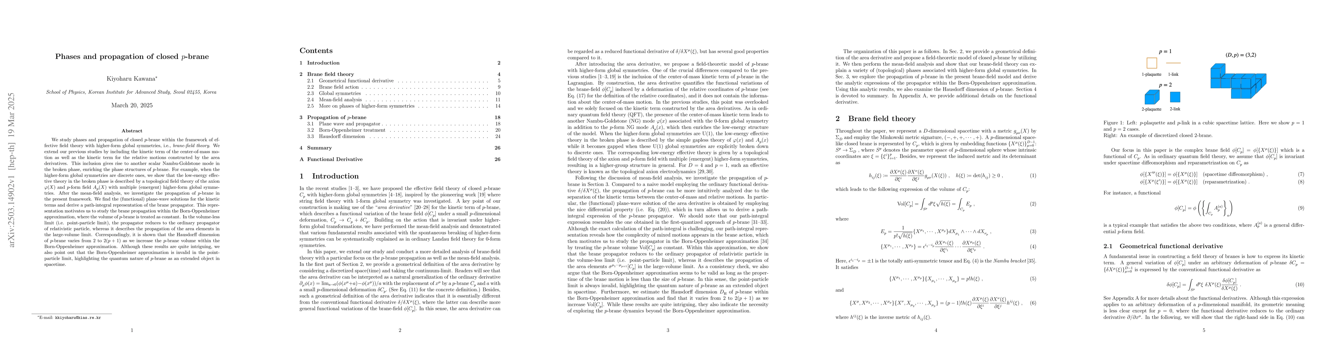 Thumbnail for Phases and propagation of closed p-brane
