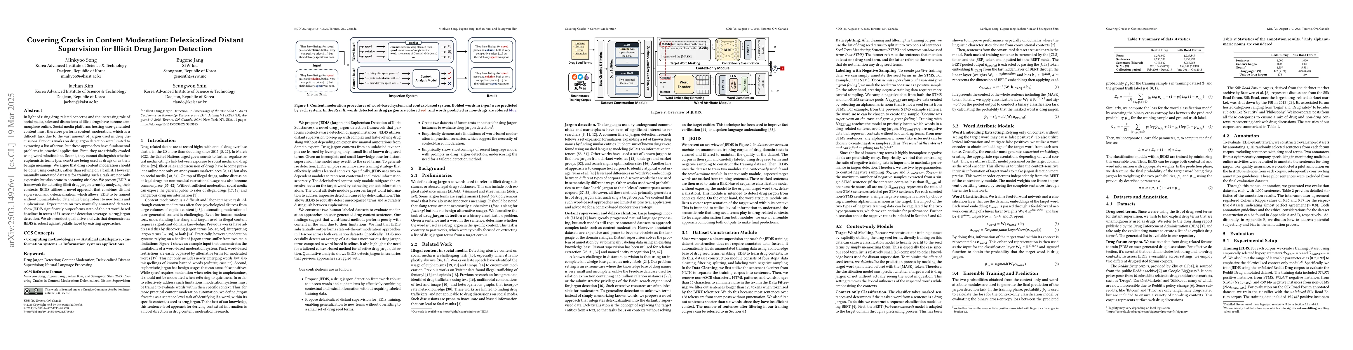 Thumbnail for Covering Cracks in Content Moderation: Delexicalized Distant Supervision
  for Illicit Drug Jargon Detection