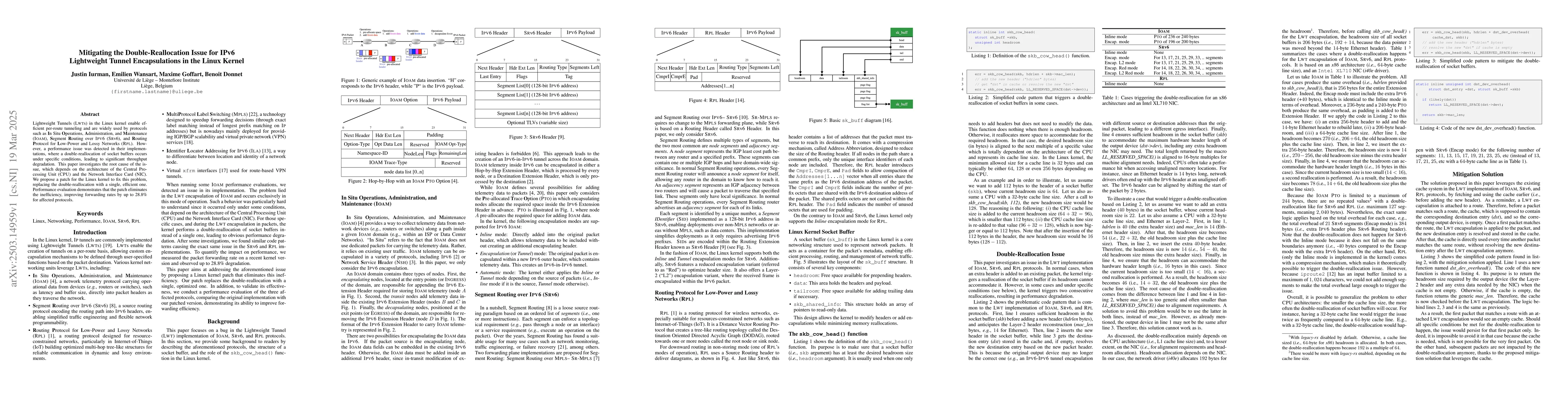 Thumbnail for Mitigating the Double-Reallocation Issue for IPv6 Lightweight Tunnel
  Encapsulations in the Linux Kernel