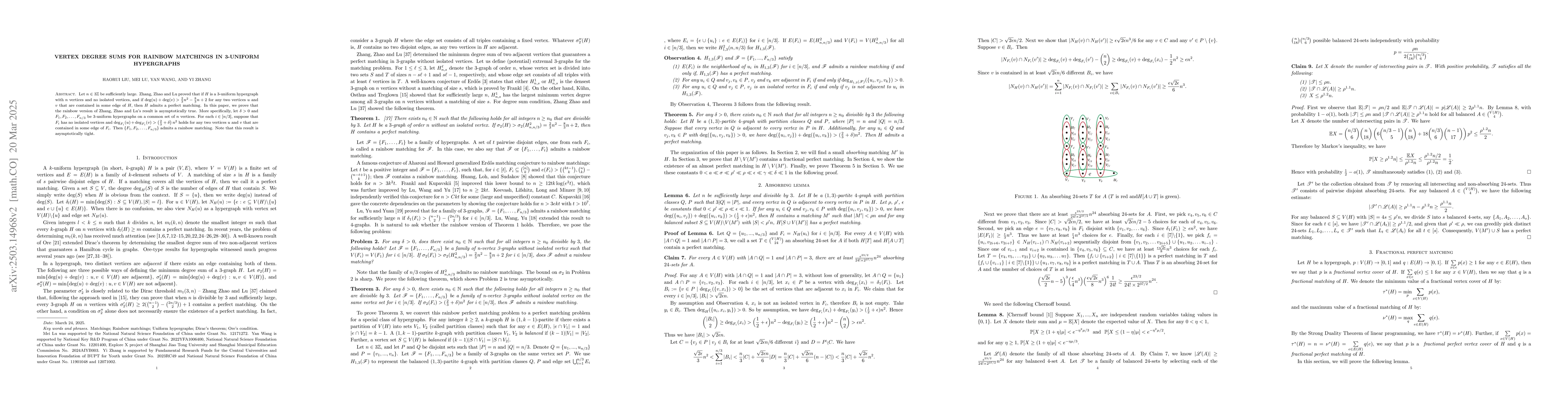 Thumbnail for Vertex degree sums for rainbow matchings in 3-uniform hypergraphs