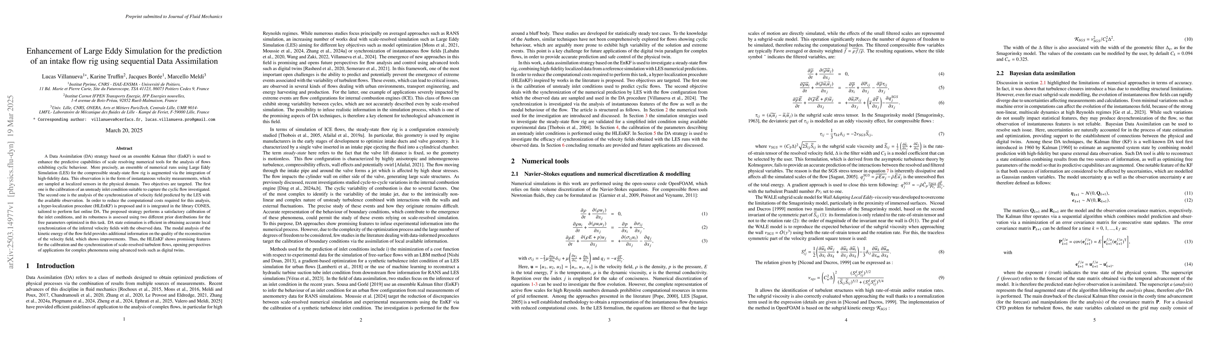 Thumbnail for Enhancement of Large Eddy Simulation for the prediction of an intake
  flow rig using sequential Data Assimilation