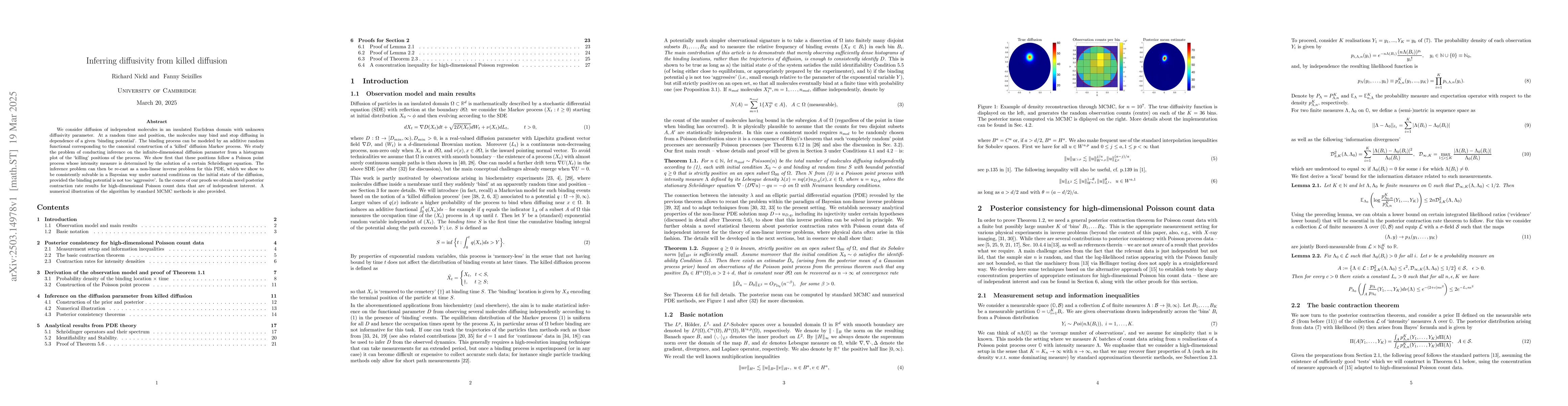 Thumbnail for Inferring diffusivity from killed diffusion