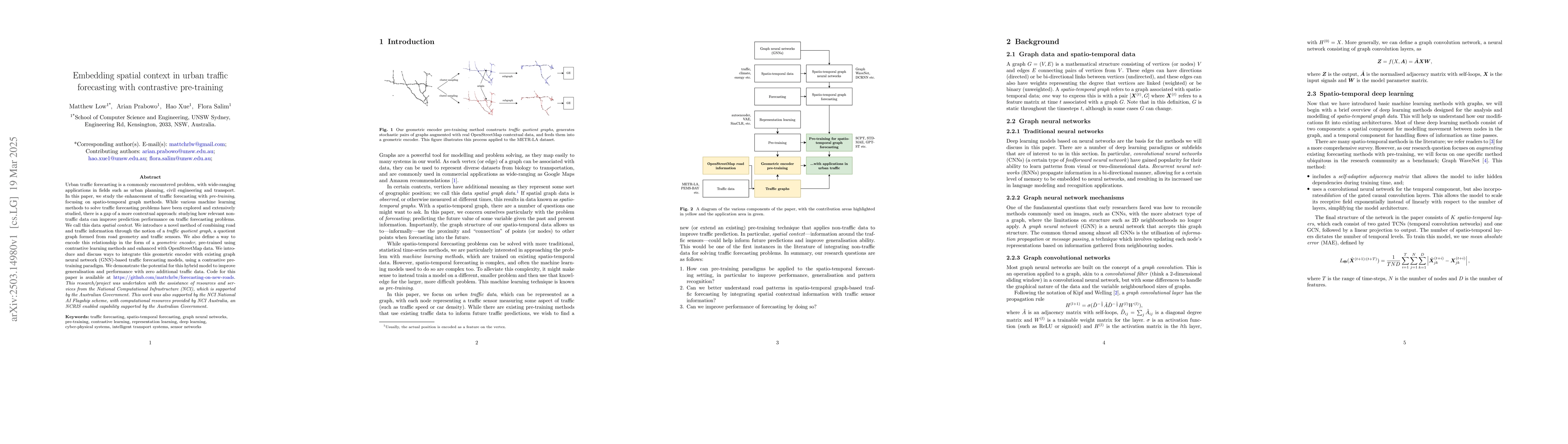 Thumbnail for Embedding spatial context in urban traffic forecasting with contrastive
  pre-training