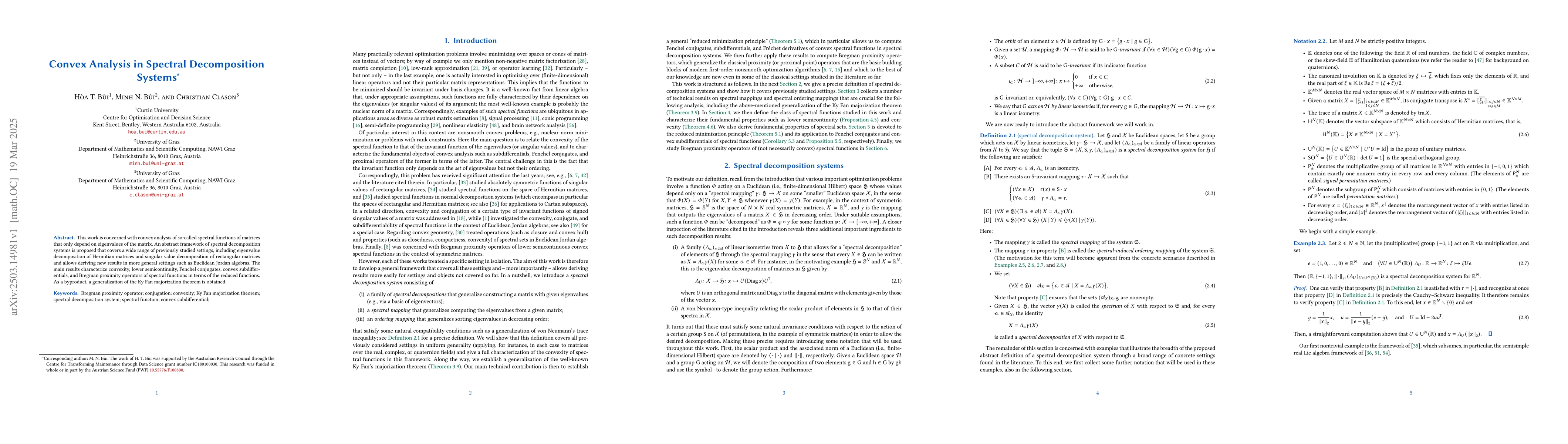 Thumbnail for Convex Analysis in Spectral Decomposition Systems
