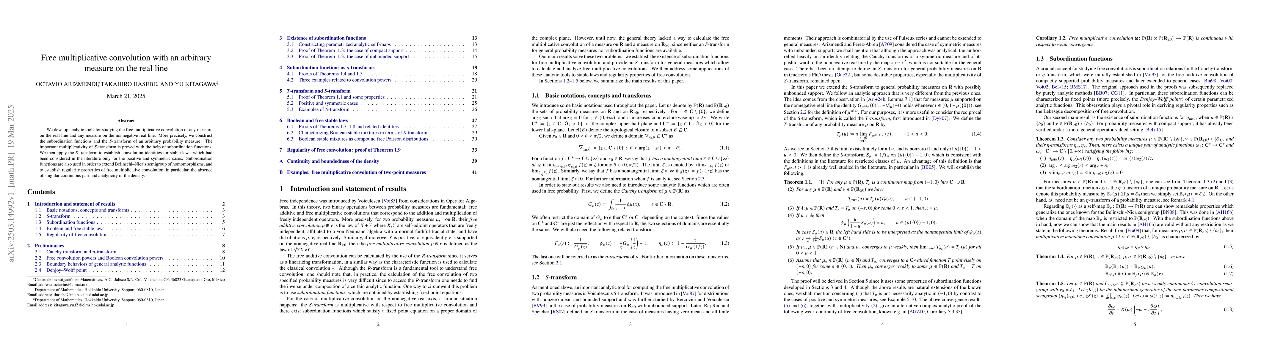 Thumbnail for Free multiplicative convolution with an arbitrary measure on the real
  line