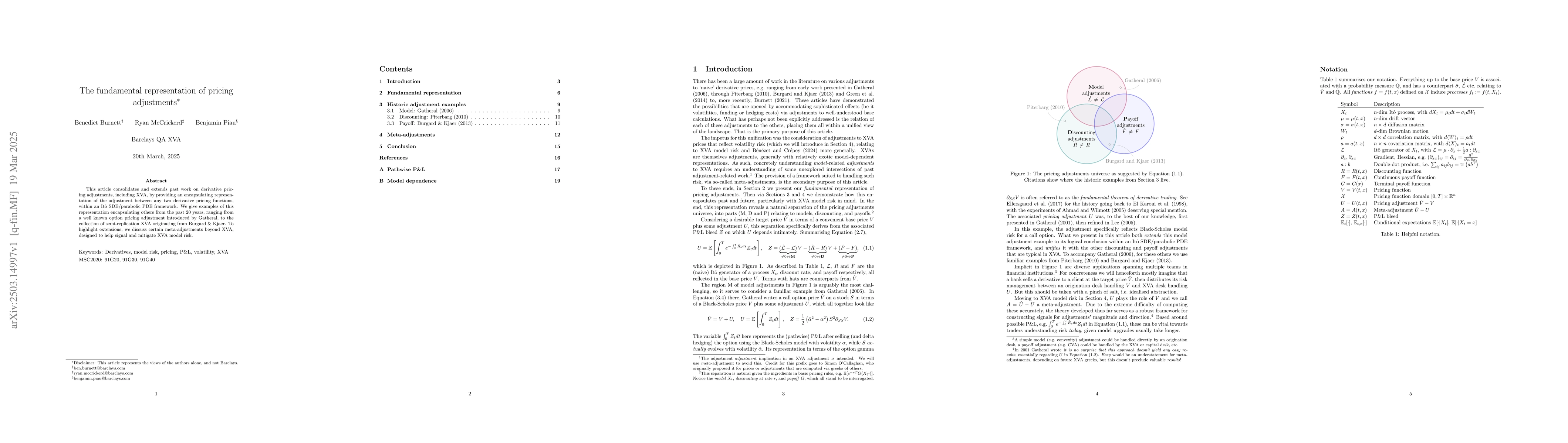 Thumbnail for The fundamental representation of pricing adjustments