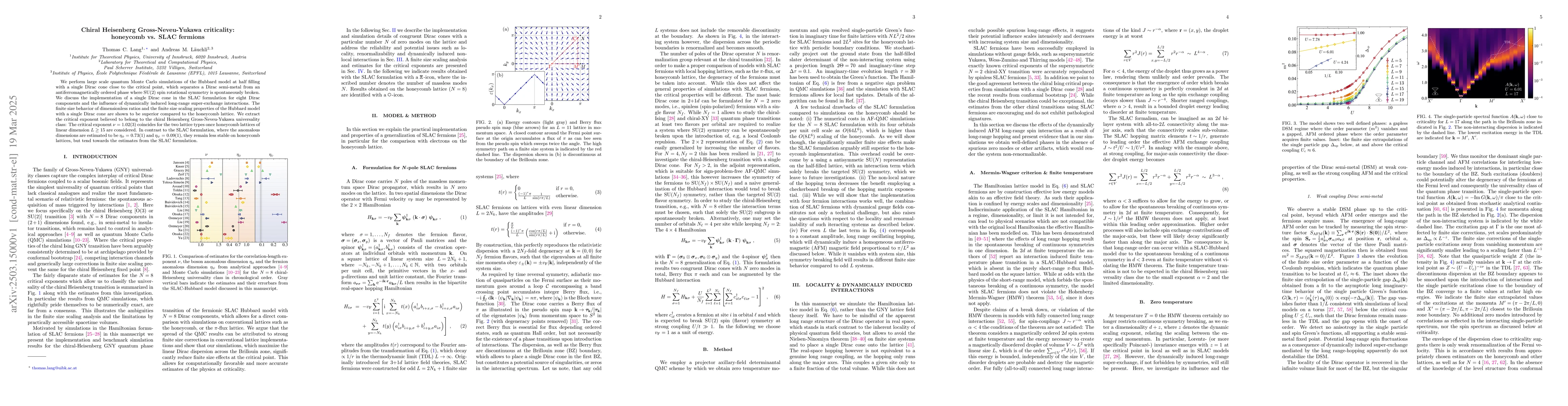 Thumbnail for Chiral Heisenberg Gross-Neveu-Yukawa criticality: honeycomb vs. SLAC
  fermions