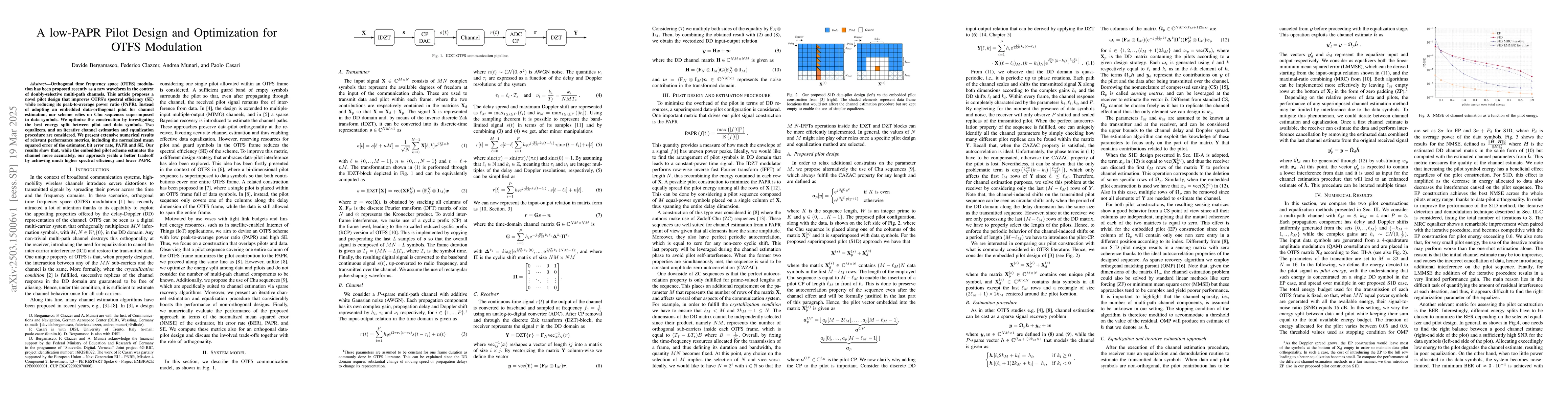 Thumbnail for A low-PAPR Pilot Design and Optimization for OTFS Modulation