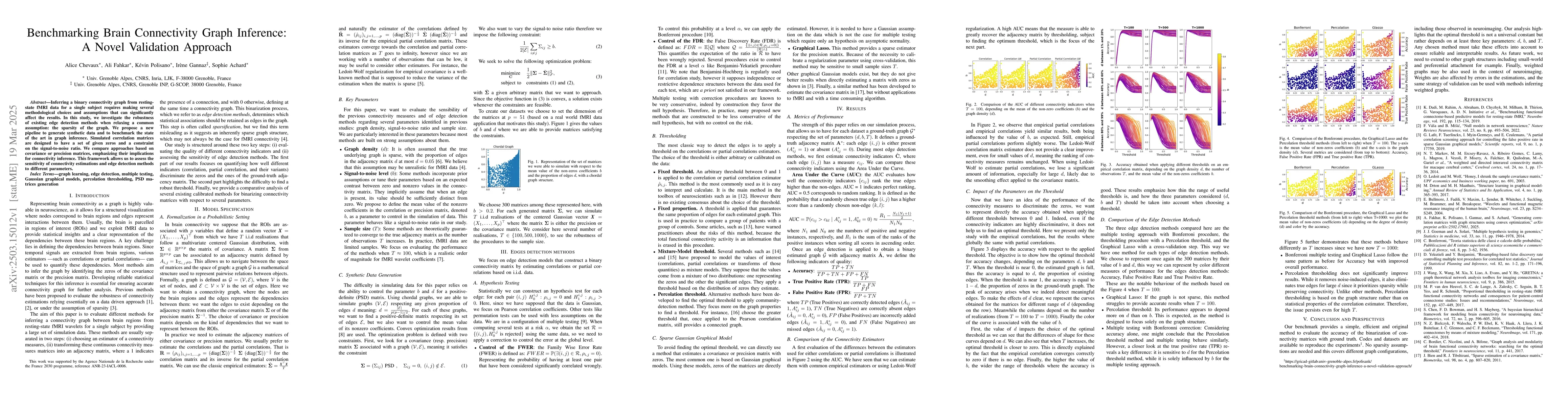 Thumbnail for Benchmarking Brain Connectivity Graph Inference: A Novel Validation
  Approach