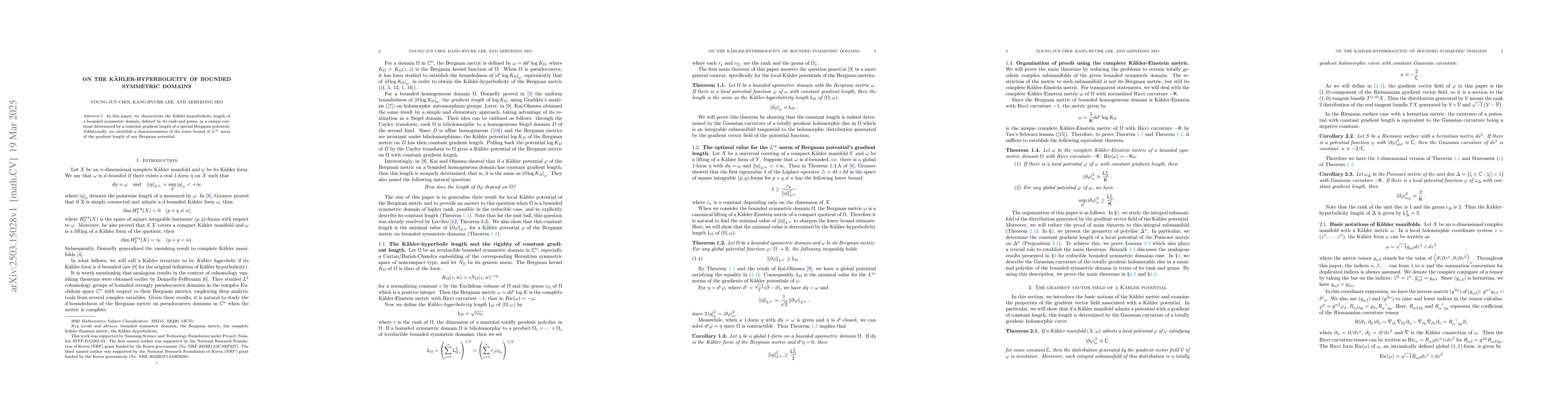 Thumbnail for On the Kähler-hyperbolicity of bounded symmetric domains