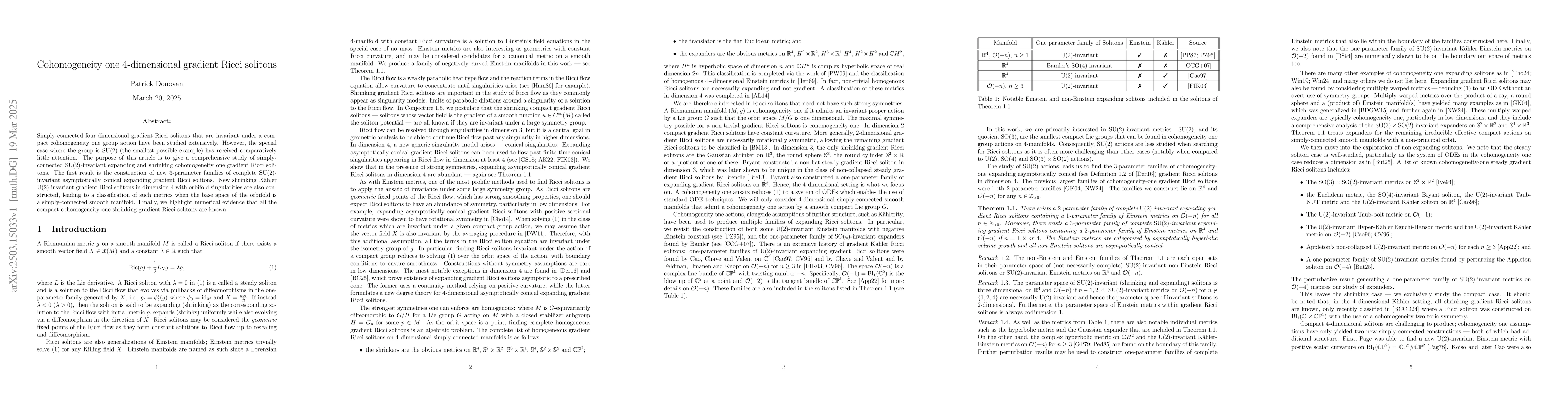 Thumbnail for Cohomogeneity one 4-dimensional gradient Ricci solitons