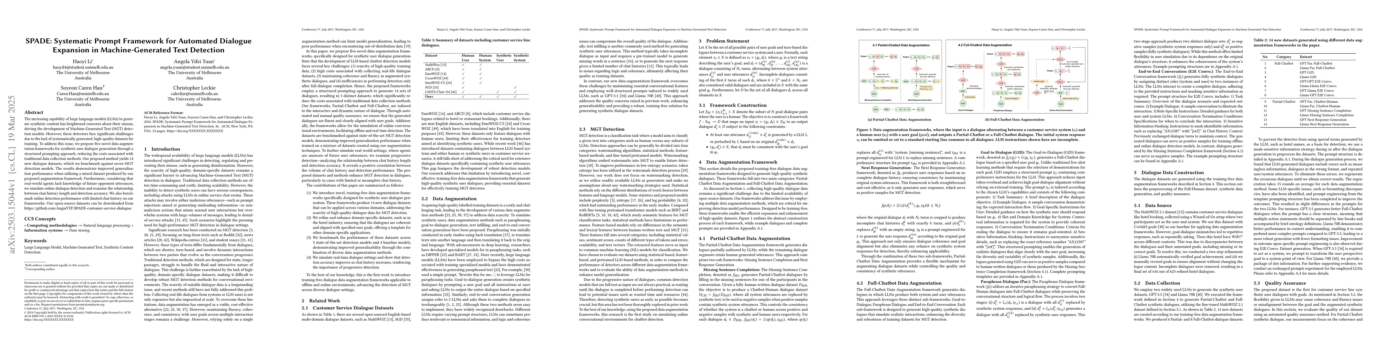 Thumbnail for SPADE: Systematic Prompt Framework for Automated Dialogue Expansion in
  Machine-Generated Text Detection