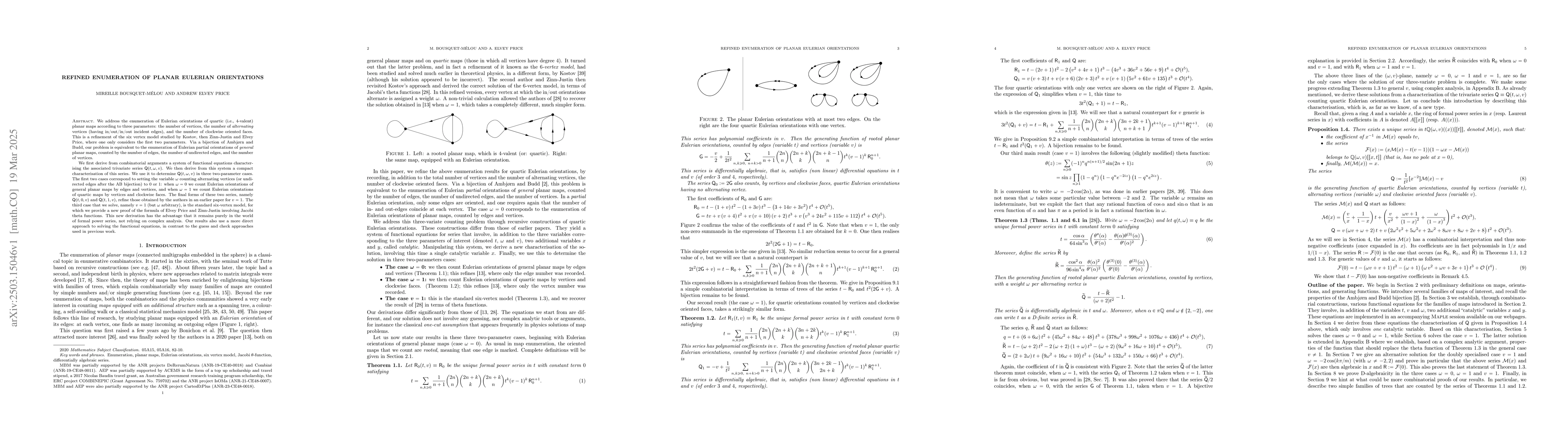 Thumbnail for Refined enumeration of planar Eulerian orientations