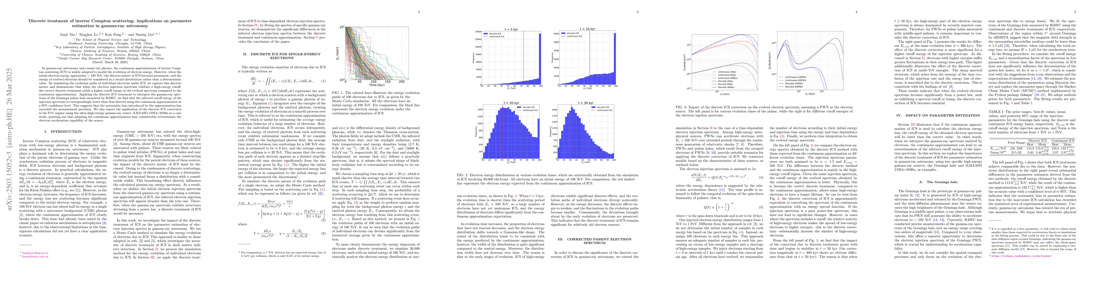 Thumbnail for Discrete treatment of inverse Compton scattering: implications on
  parameter estimation in gamma-ray astronomy