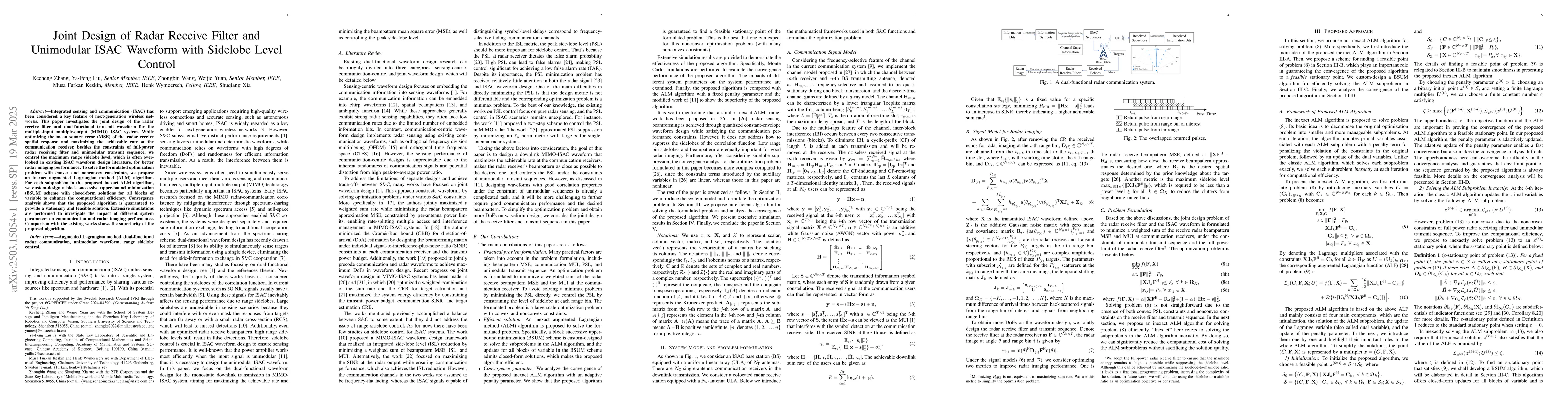 Thumbnail for Joint Design of Radar Receive Filter and Unimodular ISAC Waveform with
  Sidelobe Level Control