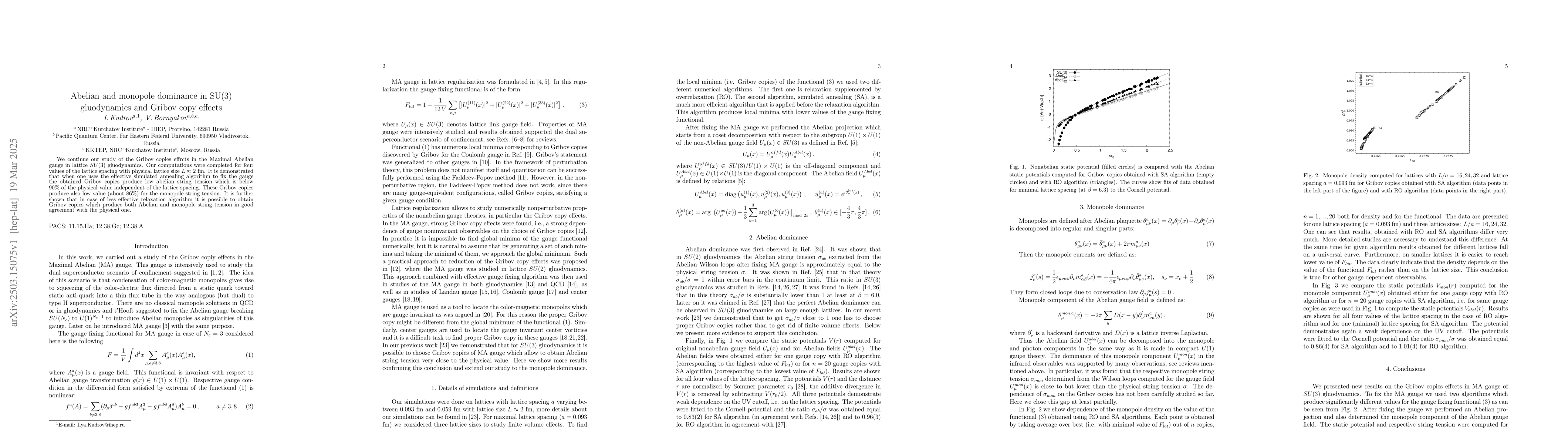 Thumbnail for Abelian and monopole dominance in SU(3) gluodynamics and Gribov copy
  effects