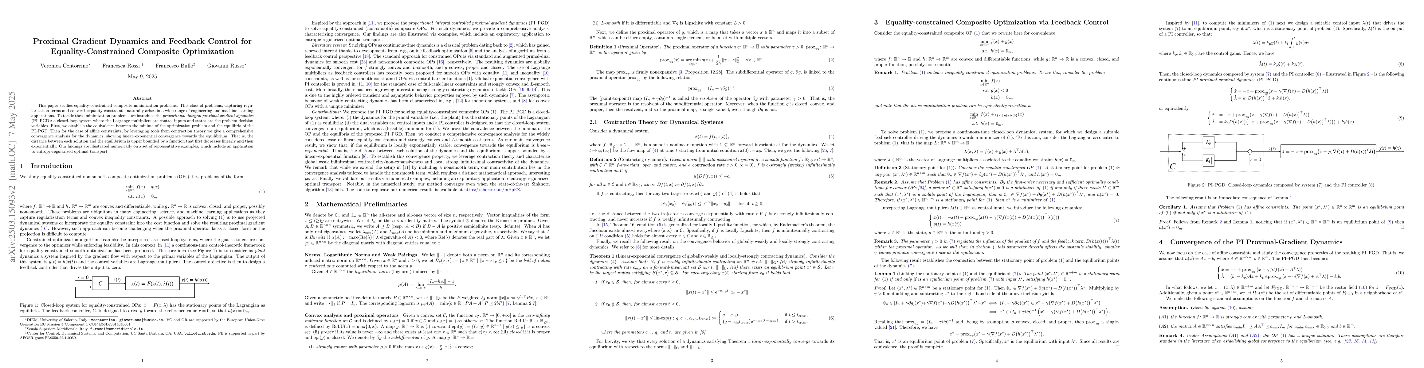 Thumbnail for Proximal Gradient Dynamics and Feedback Control for Equality-Constrained
  Composite Optimization