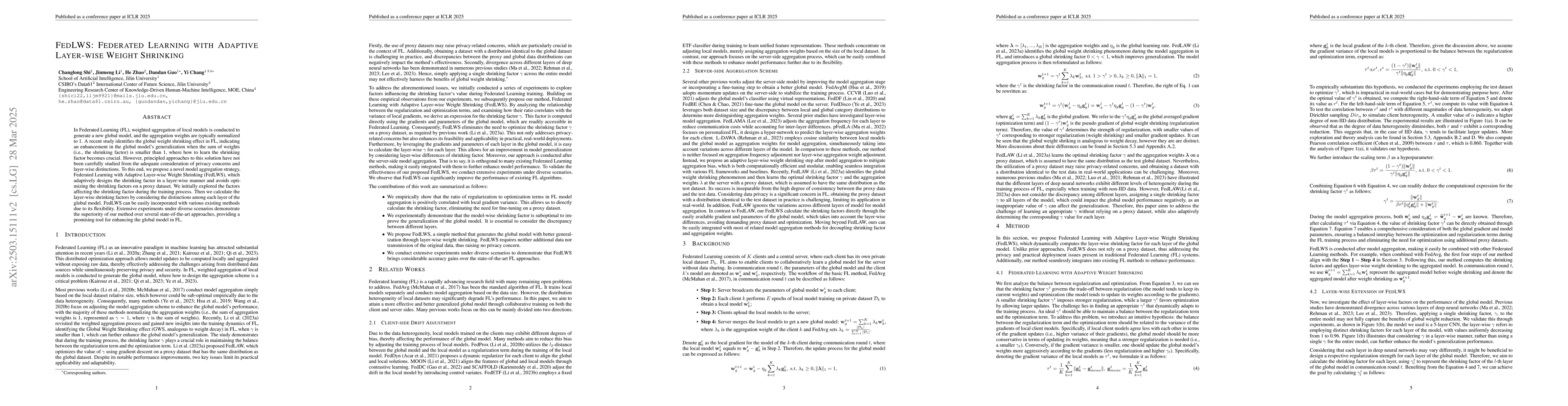 Thumbnail for FedLWS: Federated Learning with Adaptive Layer-wise Weight Shrinking