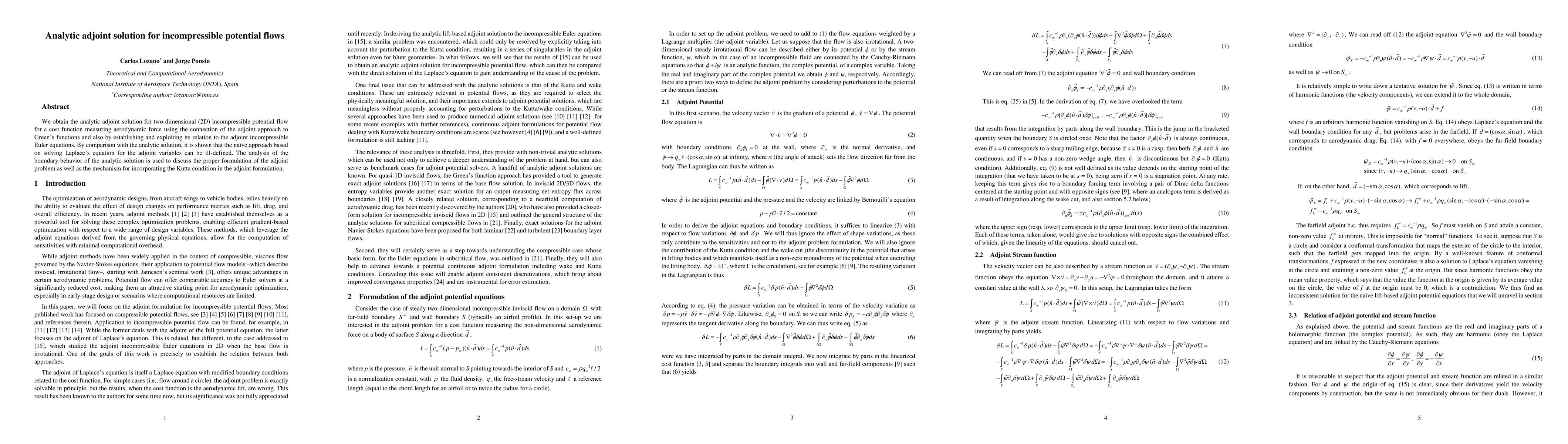Thumbnail for Analytic adjoint solution for incompressible potential flows
