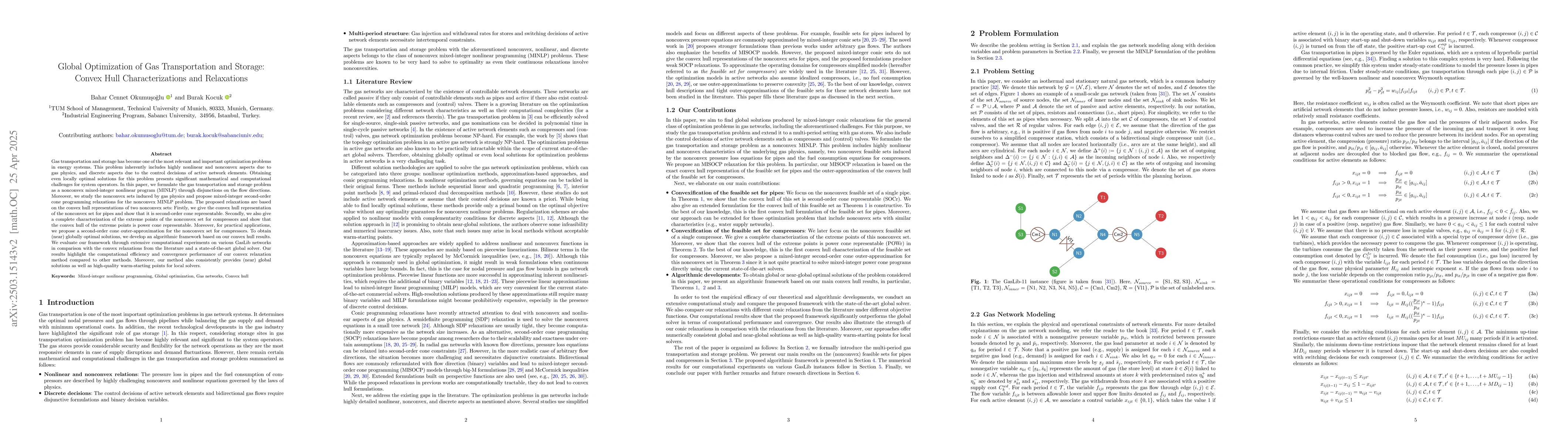 Thumbnail for Global Optimization of Gas Transportation and Storage: Convex Hull
  Characterizations and Relaxations