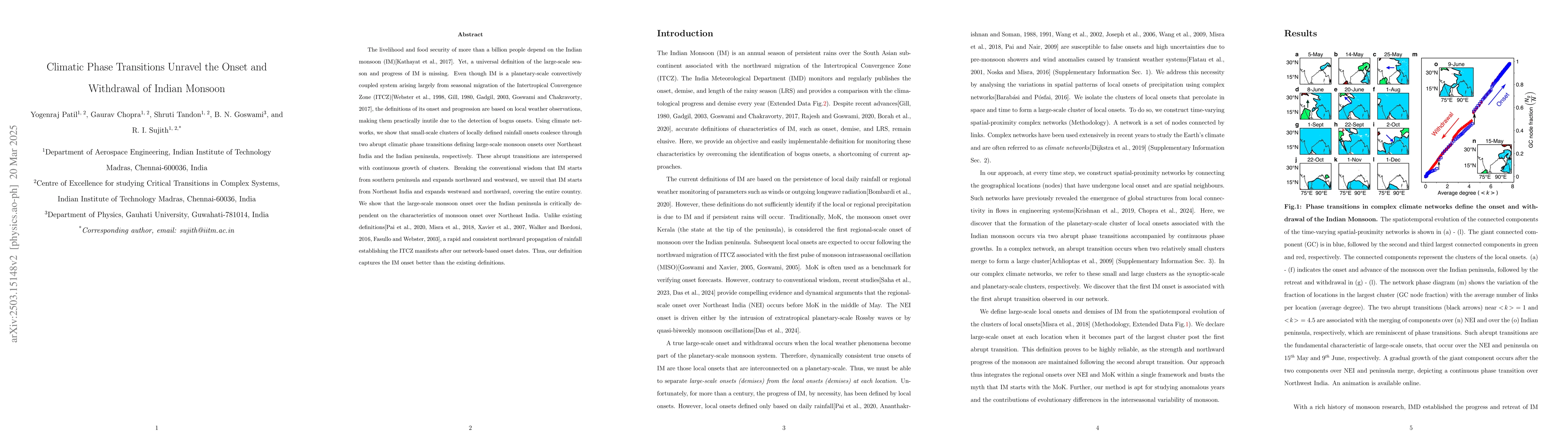 Thumbnail for Climatic Phase Transitions Unravel the Onset and Withdrawal of Indian
  Monsoon