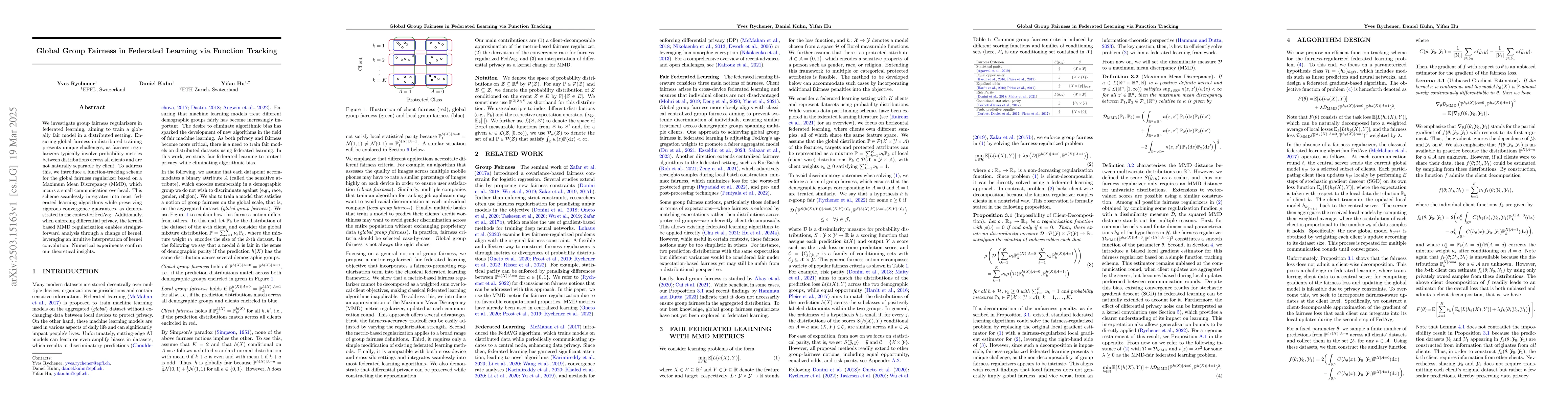 Thumbnail for Global Group Fairness in Federated Learning via Function Tracking