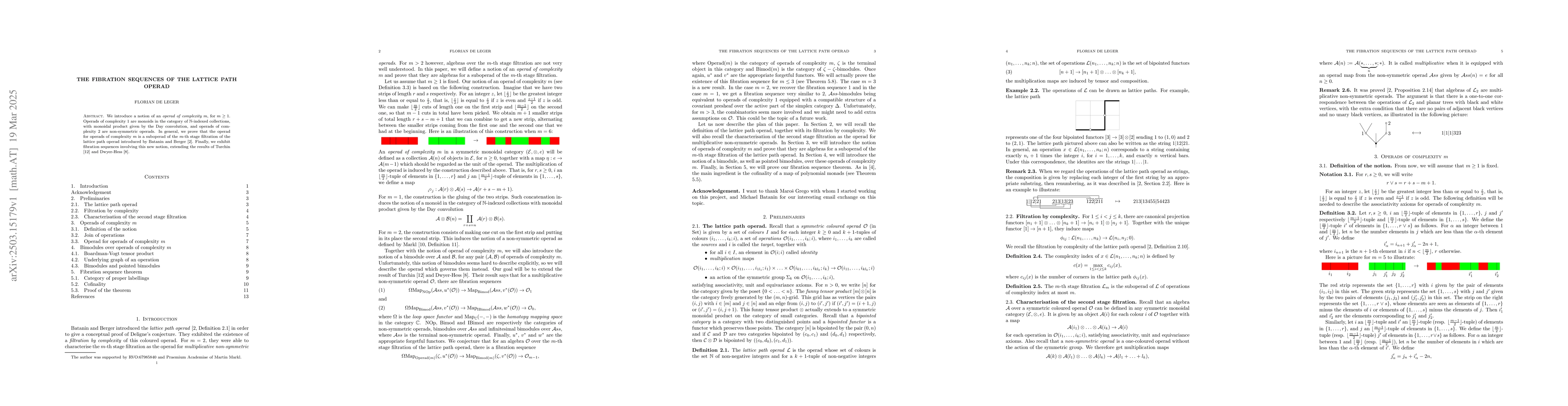 Thumbnail for The fibration sequences of the lattice path operad