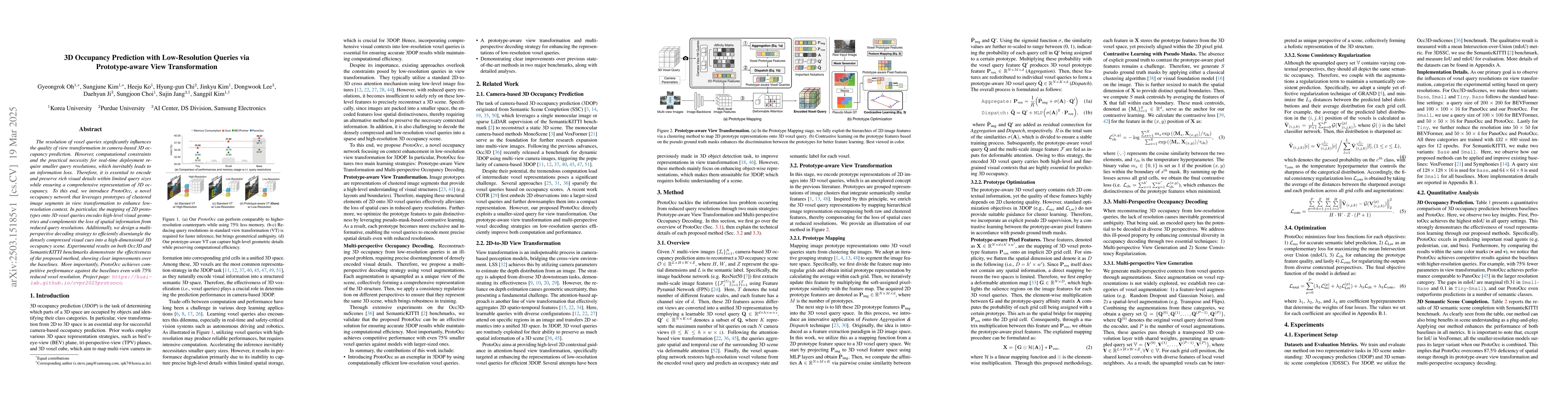 Thumbnail for 3D Occupancy Prediction with Low-Resolution Queries via Prototype-aware
  View Transformation
