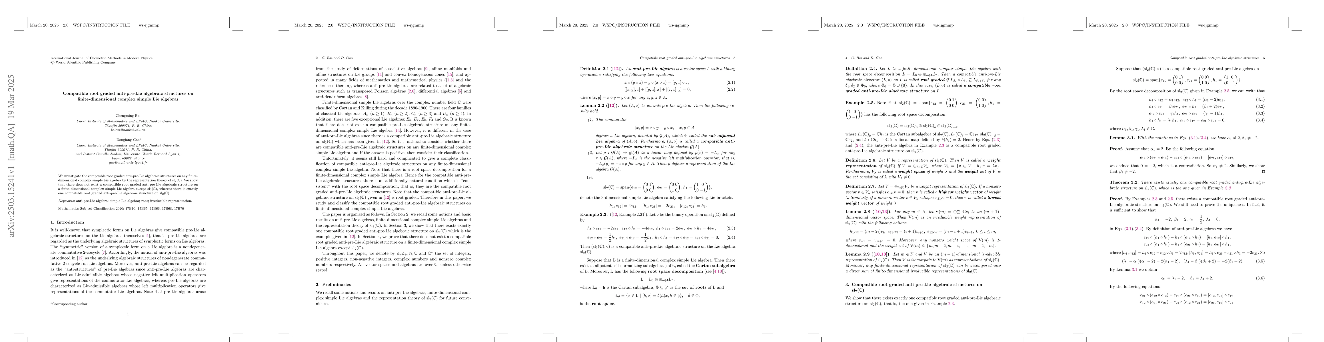 Thumbnail for Compatible root graded anti-pre-Lie algebraic structures on
  finite-dimensional complex simple Lie algebras