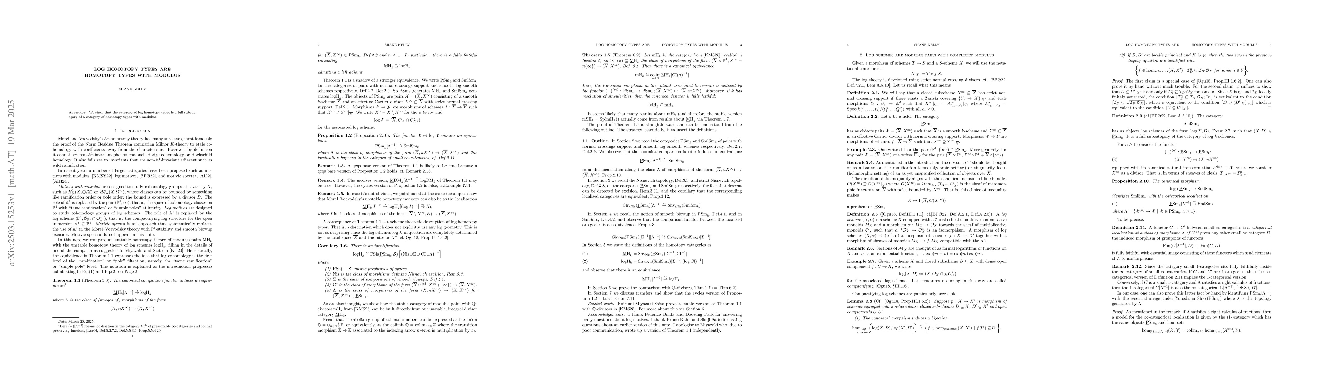 Thumbnail for Log homotopy types are homotopy types with modulus