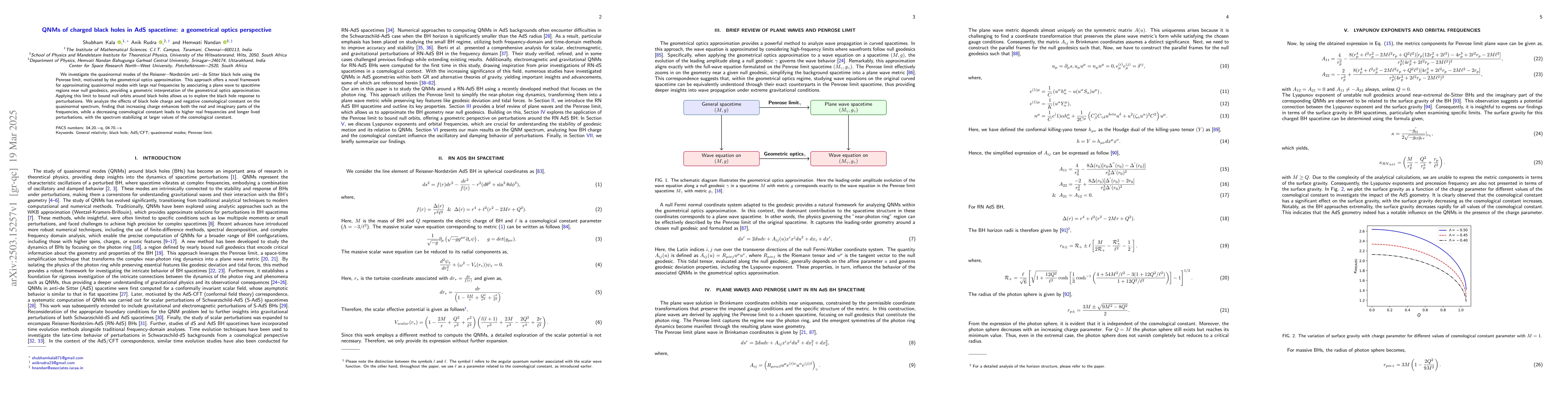 Thumbnail for QNMs of charged black holes in AdS spacetime: a geometrical optics
  perspective
