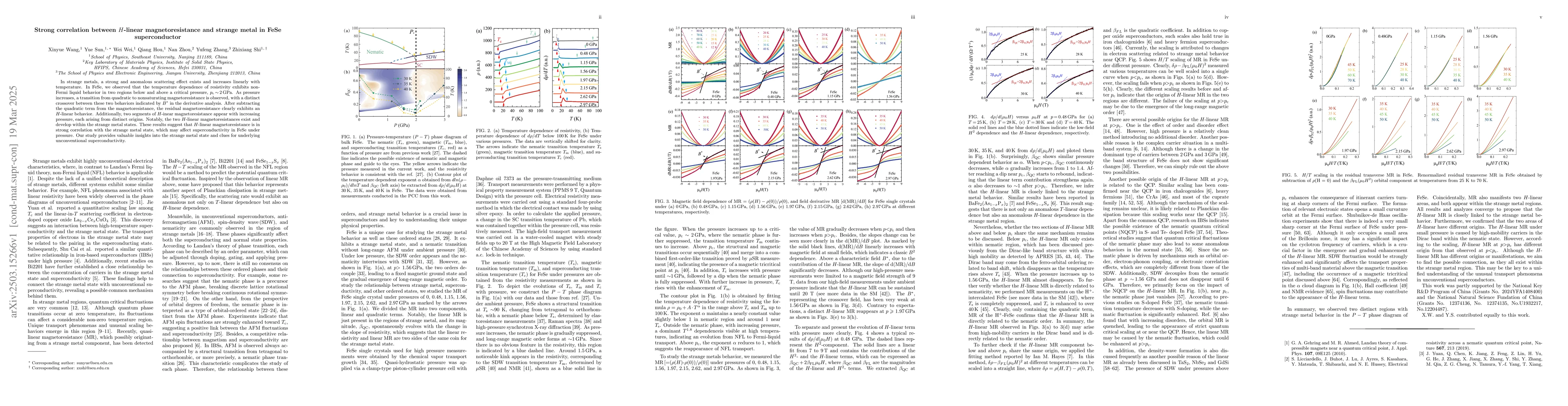 Thumbnail for Strong correlation between $H$-linear magnetoresistance and strange
  metal in FeSe superconductor