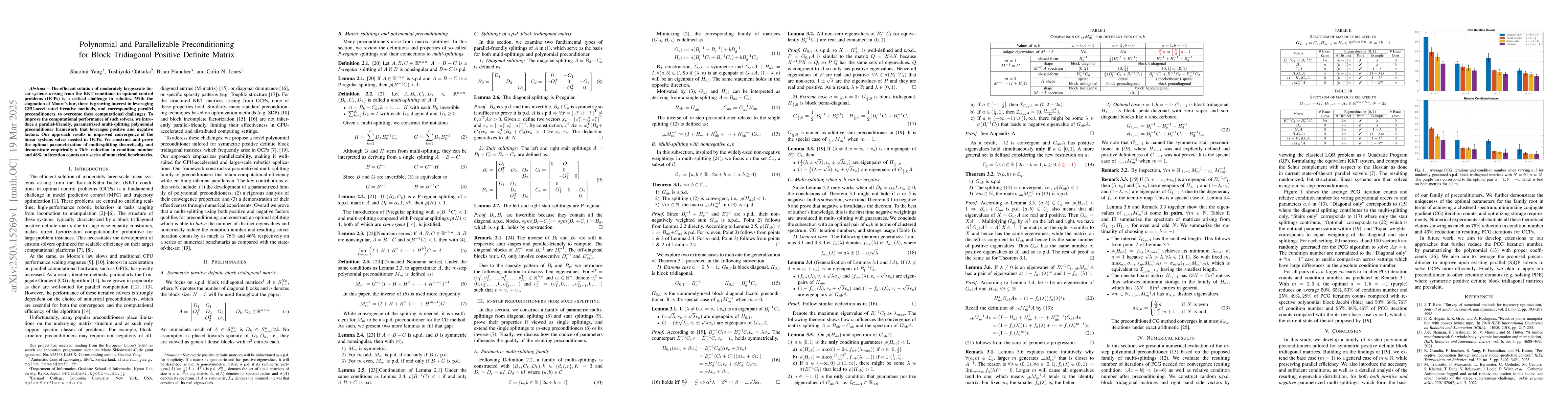 Thumbnail for Polynomial and Parallelizable Preconditioning for Block Tridiagonal
  Positive Definite Matrix