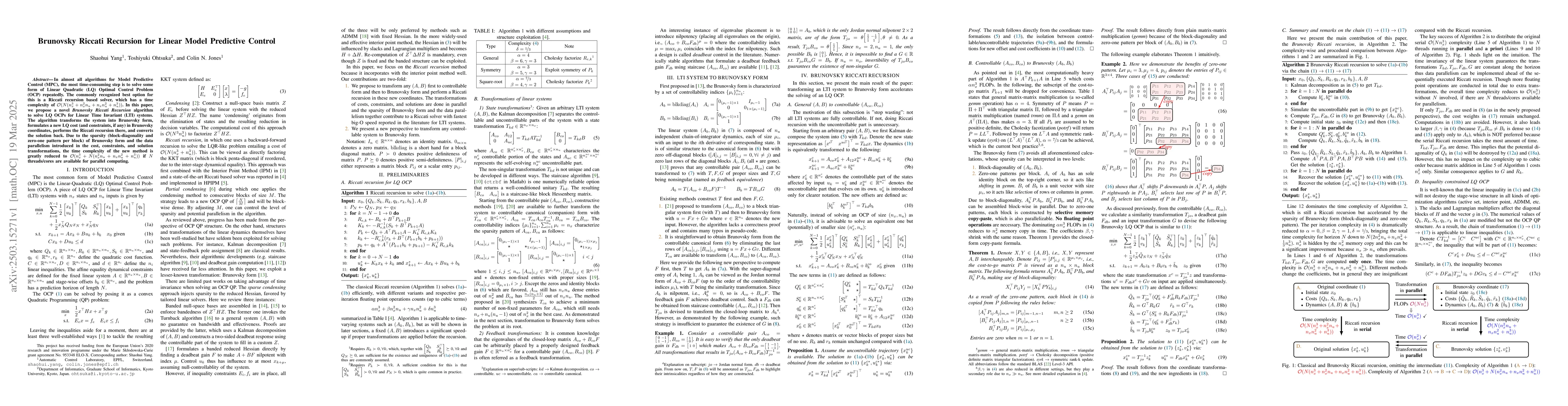 Thumbnail for Brunovsky Riccati Recursion for Linear Model Predictive Control