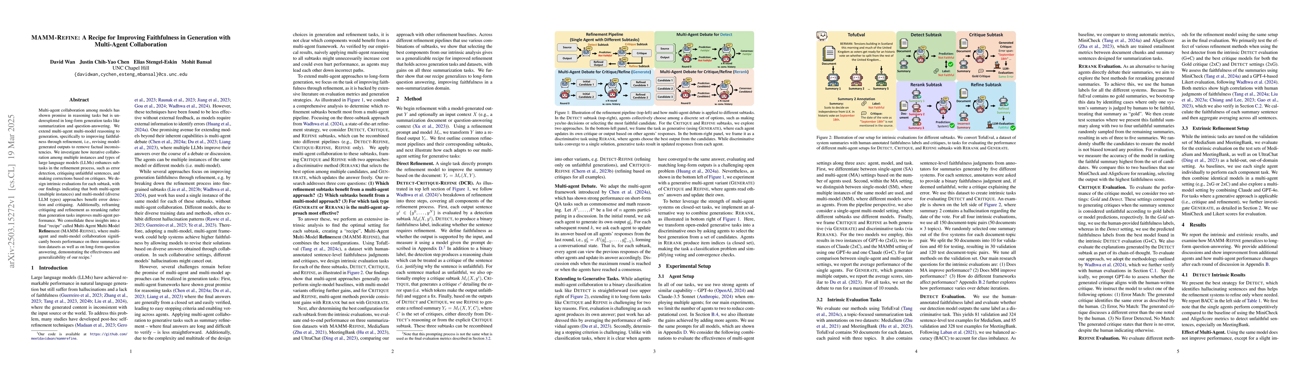 Thumbnail for MAMM-Refine: A Recipe for Improving Faithfulness in Generation with
  Multi-Agent Collaboration