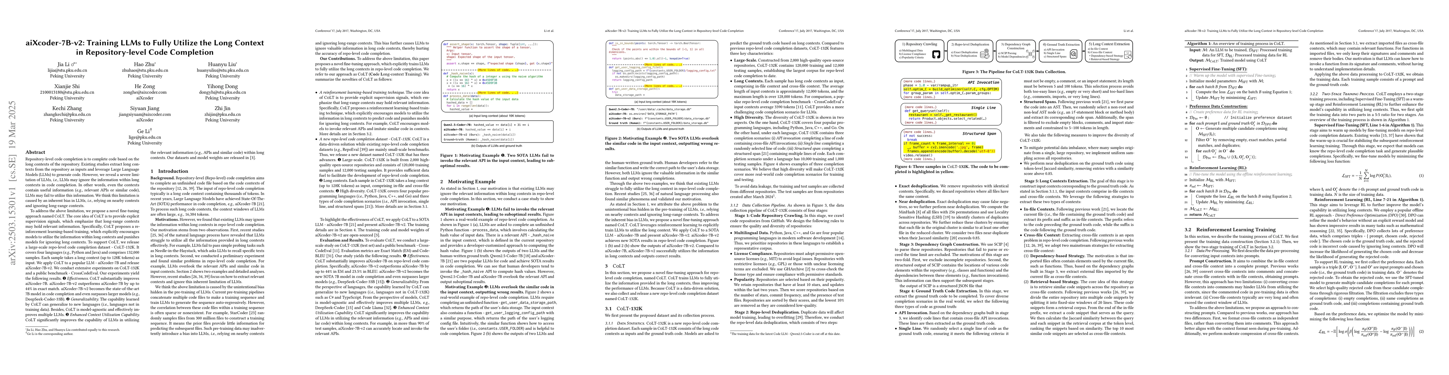 Thumbnail for aiXcoder-7B-v2: Training LLMs to Fully Utilize the Long Context in
  Repository-level Code Completion