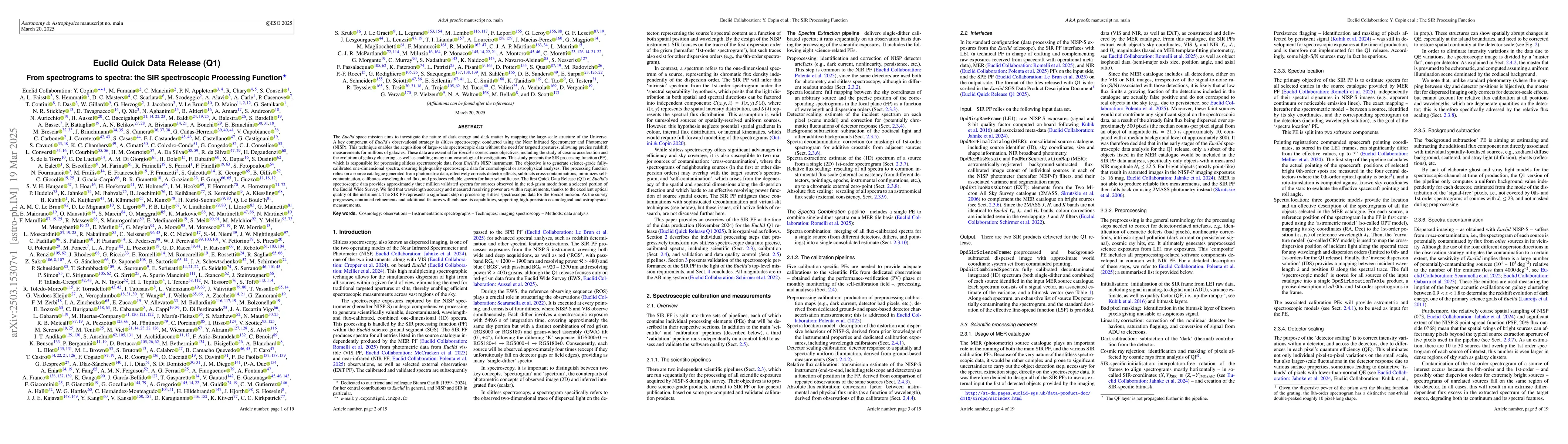 Thumbnail for Euclid Quick Data Release (Q1): From spectrograms to spectra: the SIR
  spectroscopic Processing Function