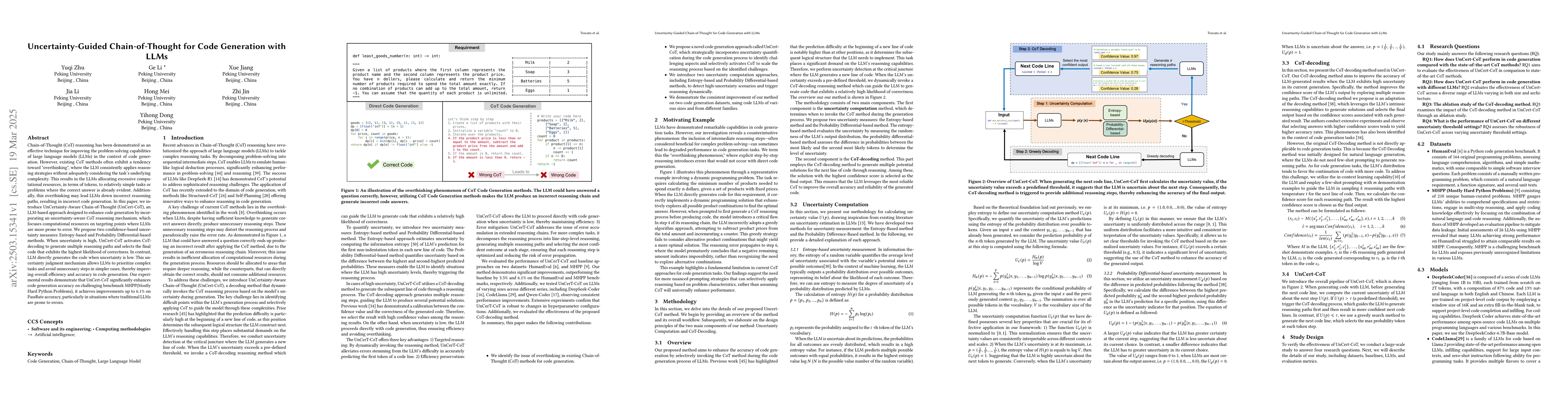 Thumbnail for Uncertainty-Guided Chain-of-Thought for Code Generation with LLMs