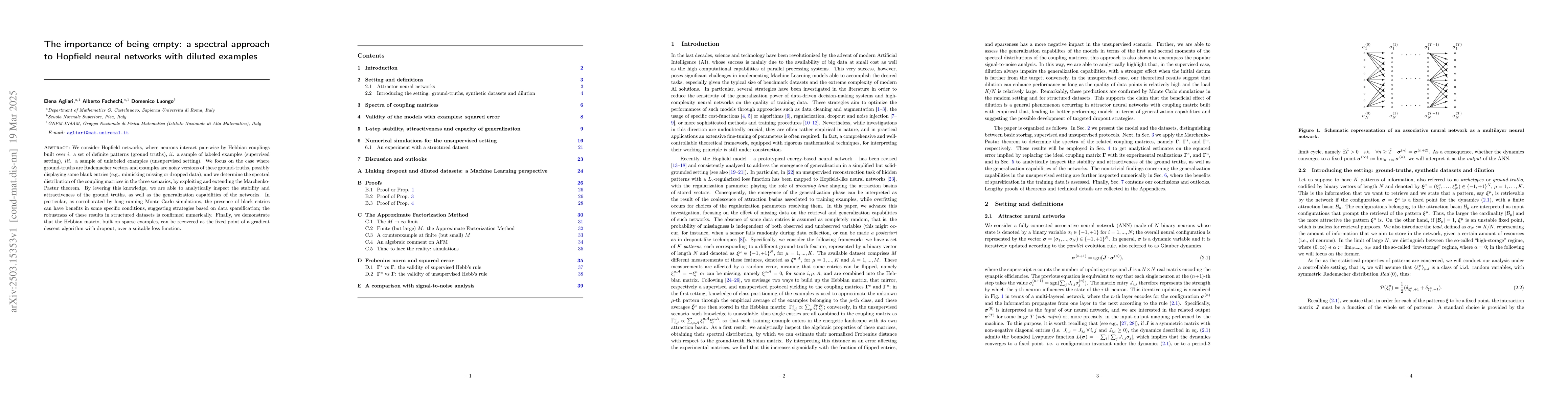 Thumbnail for The importance of being empty: a spectral approach to Hopfield neural
  networks with diluted examples