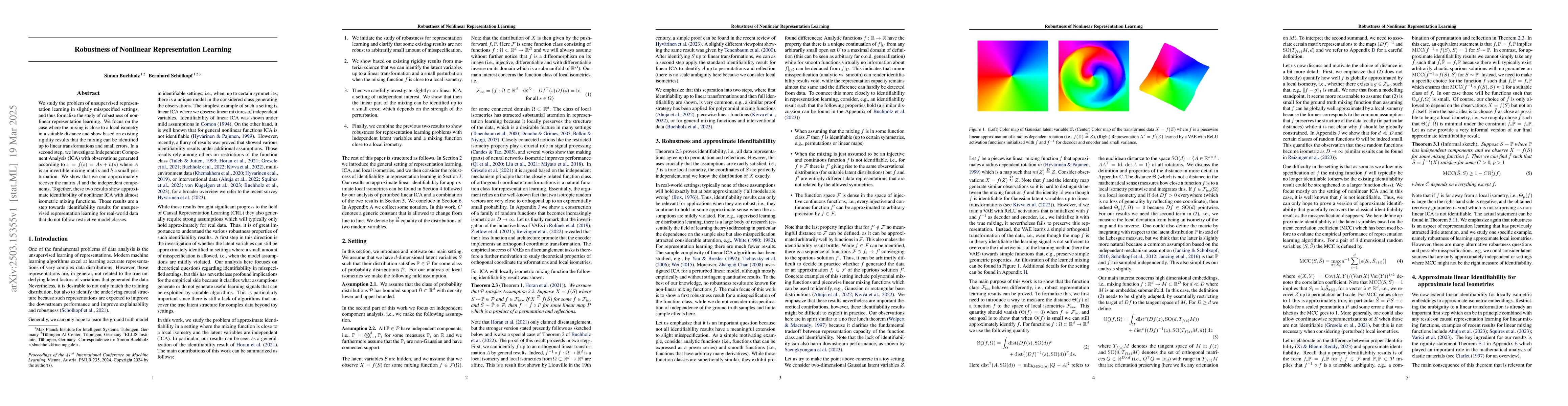 Thumbnail for Robustness of Nonlinear Representation Learning