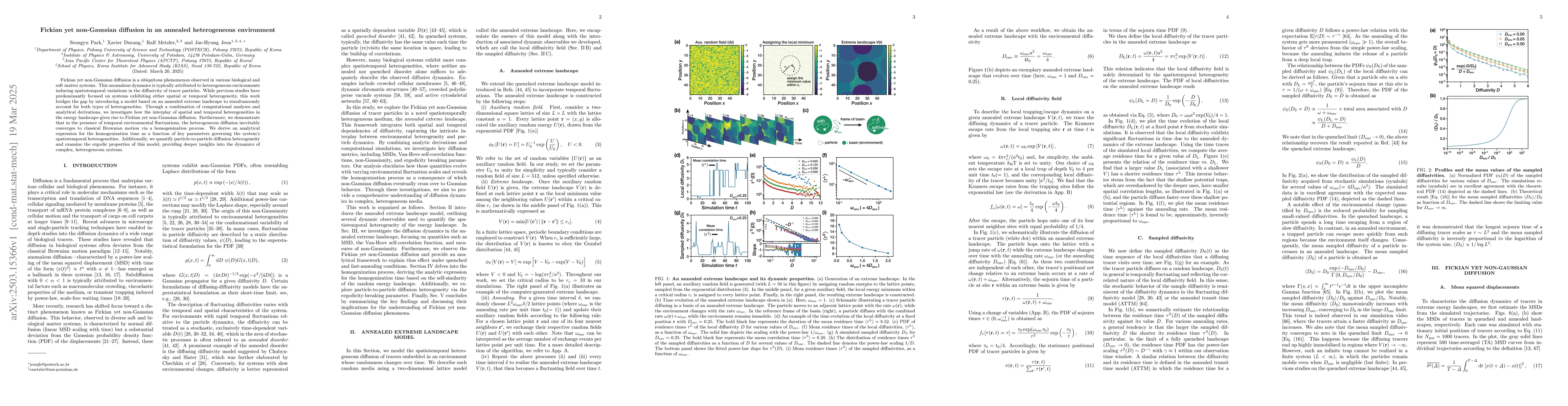 Thumbnail for Fickian yet non-Gaussian diffusion in an annealed heterogeneous
  environment