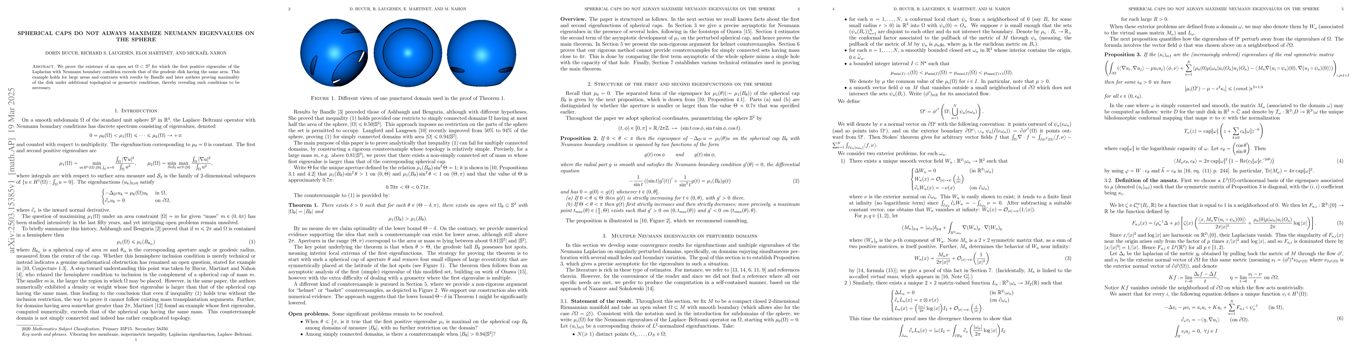 Thumbnail for Spherical caps do not always maximize Neumann eigenvalues on the sphere