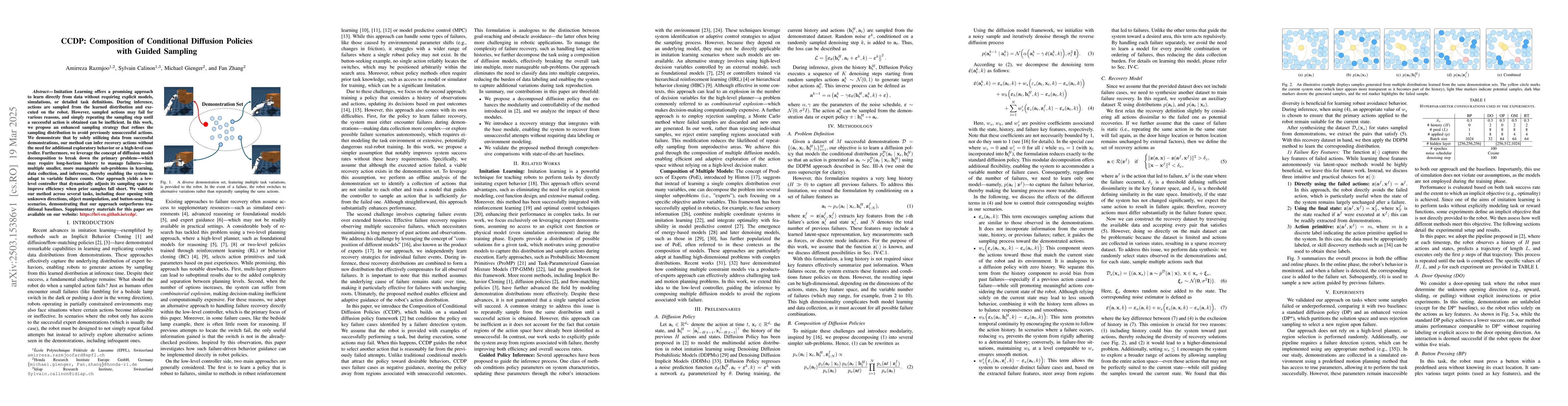 Thumbnail for CCDP: Composition of Conditional Diffusion Policies with Guided Sampling
